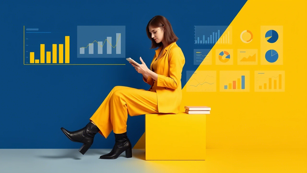 Digital marketing illustration one girl watching content